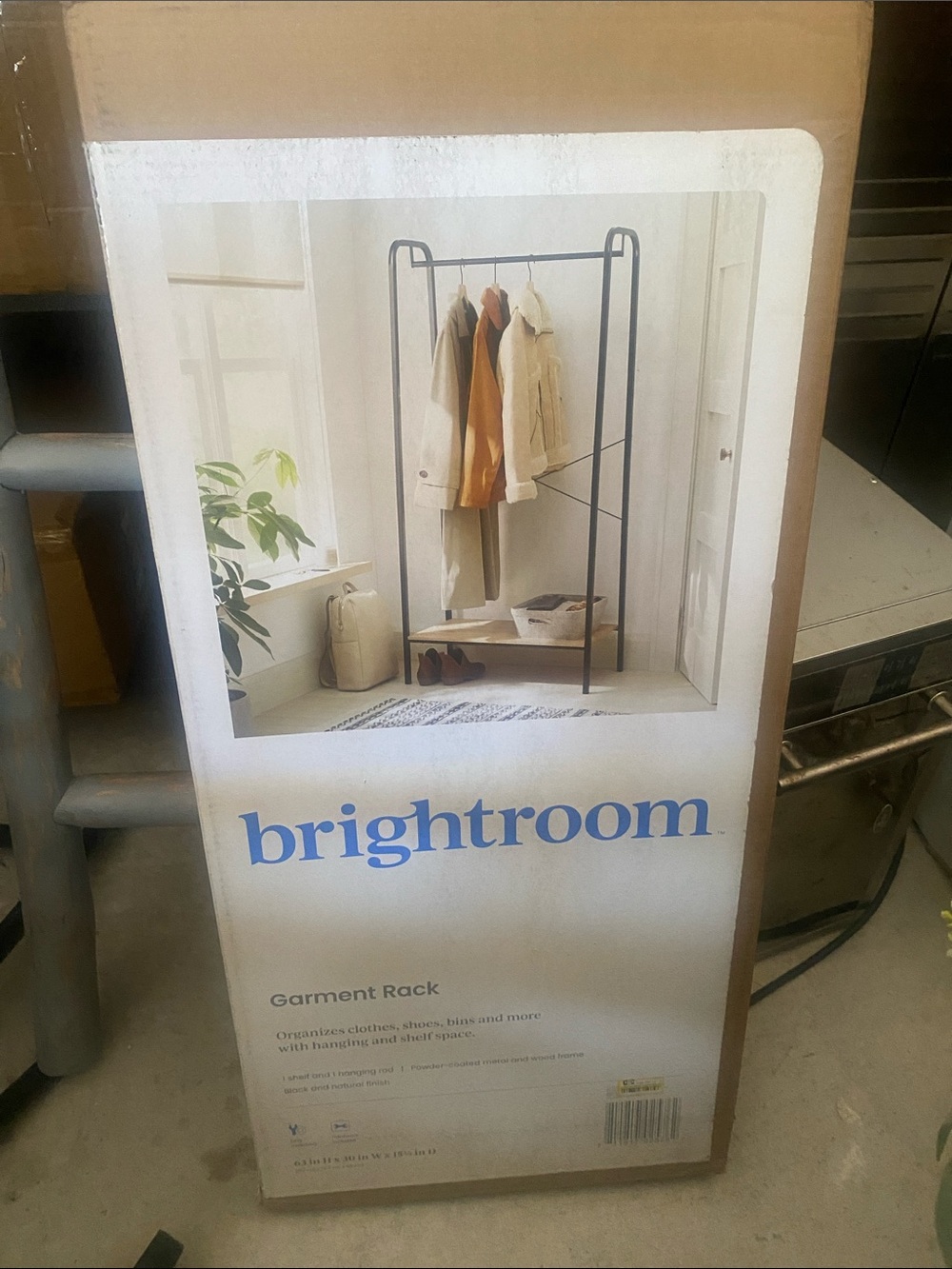 NIB Brightroom Black Garment Rack with Lower Shelf. No offers